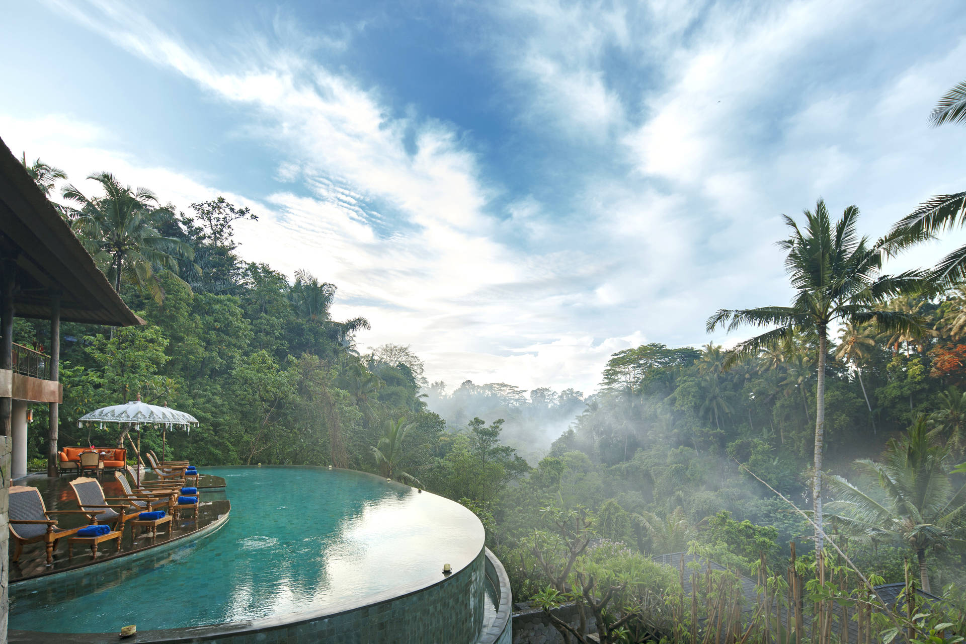Infinity pool over the valley